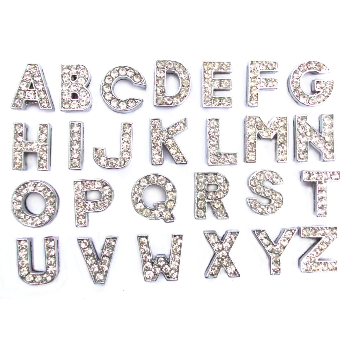 Silver Crystal Slider Letters - 10mm - Clothes for Cats