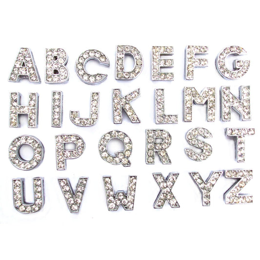 Silver Crystal Slider Letters - 10mm - Clothes for Cats