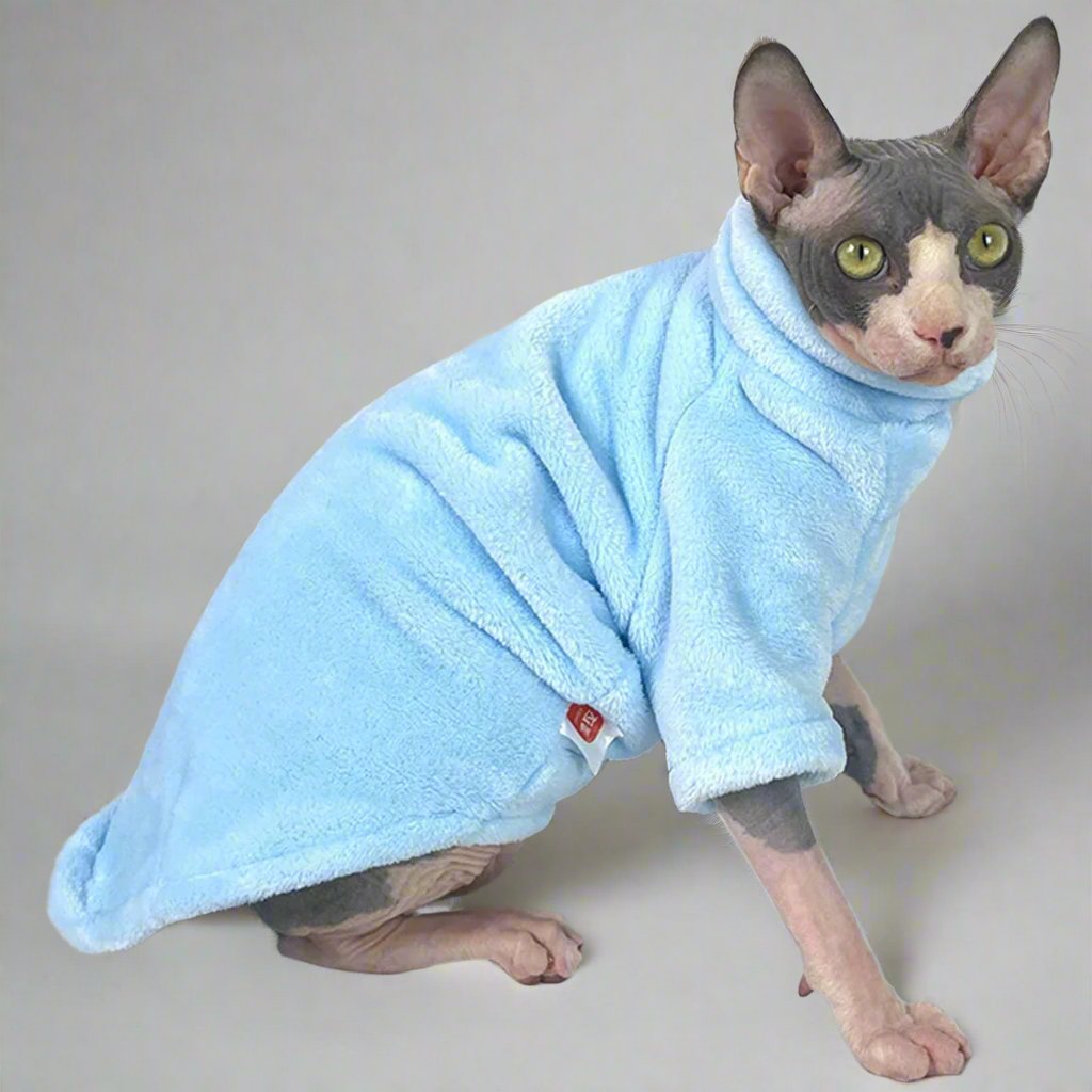 Warm Wearable Blanket Sweater Jumper Sphynx Cat Clothes for Cats